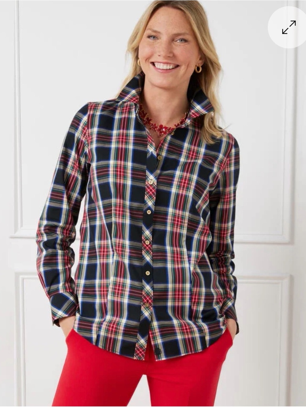 Talbots Non-Iron Perfect Shirt in Celebration Plaid.